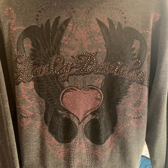 Harley-Davidson Gray Long Sleeve Knit Hoodie - Picture 4 of 5